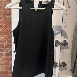 Everlane Black Silk High-Neck Tank Top, Size 00